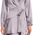 Lucy Paris NWOT Adonia Satin Wrap Dress in Lavender Women’s size Small Photo 0