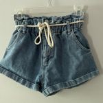 PacSun Womens Lauren Blue Paperbag Denim Mom Shorts Photo 0