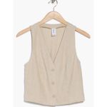 Abound  Women XL Linen Blend Sleeveless Vest Top Smocked Waist Photo 4