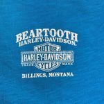 Harley Davidson women's small blue graphic logo tee v neck orange biker moto Photo 6