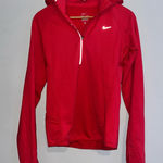 Nike Hooded 1/2 Zip Red Dri Fit Running Pullover sz S Photo 0