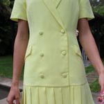 Amanda Uprichard  Mesha Short Sleeve Light Yellow Dress Size Large Photo 0