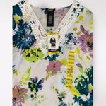 Premise NWT Floral Linen Tunic Top Size M Floral Spring Casual Photo 6