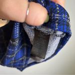 Fashion to figure Plaid Sleeveless Mock Neck Crop Top Blue Black White Patterned Photo 4