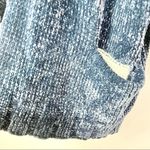 Anthropologie Moth Lily Dark Blue Chenille Thick Knit Cardigan Sweater M Photo 5
