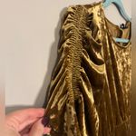 Who What Wear Gold Crushed Velvet Midi Dress Photo 3