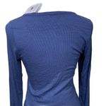 Pretty Garden Women’s Henley Top Long Sleeve Blue Ribbed Size Small NWT Photo 3