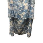 Regina Salomao Floral Print Maxi Dress Puff Sleeves Ruffle Hem Size 40 Blue Photo 3