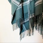 Lane Bryant Green Plaid Fringe Flannel Scarf Wrap Poncho Photo 4