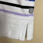 Talbots T by  Women’s UPF 50+ Stripe Multicolor Split Neck Polo Long Sleeve Shirt Photo 4