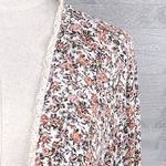 Knox Rose Boho Blouse Tie Front Flared Sleeve Crochet Trim Floral Print-Medium Photo 1