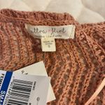 Ultra Flirt  Knit Sweater V Neck Diamond Pattern‎ Open Weave Long Sleeve Small Photo 3