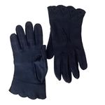 Shalimar Vintage Womens Gloves 50s 60s Navy Blue Embroidered Size 7 Made In USA Photo 3