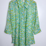 Diane Von Furstenberg ‎ Silk Cotton Swimsuit Cover Up Tunic Semi Sheer Size Large Photo 0