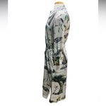 ZARA  Satin dress midi nature printed belted Gold Buttons Size Medium Photo 8