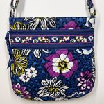 Vera Bradley Triple Zip Hipster Crossbody Bag Purse African Violet Quilted Photo 3