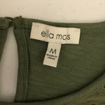 Ella Moss  Womens Top Blouse Slub Knit Embroidered Keyhole Green Size M Photo 2