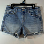 Kensie ‎ Vintage Luxe Denim Shorts Frayed Hem Light Wash Casual Y2K Size 10 Photo 0