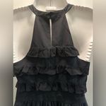 Tibi  100% Silk black ruffle high neck cocktail dress size 0 Homecoming d… Photo 4