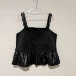Torrid  Peplum‎ Faux Leather Smocked Top Black size 3X Photo 1