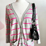 Pink Striped Cardigan, Y2K Indie Soft Girl Retro Tumblr‎ Preppy Large Photo 0