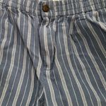 Madewell  Blue Linen-Blend Track Trousers in Stripe Size Medium style MD211 Photo 12