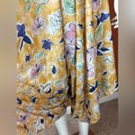Cost Plus World Market Yellow and Blue Floral Fabric. Size s/m. E61 Photo 4