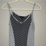 Tribal Black and White Diagonal Stripe Maxi Dress Size M Photo 3