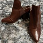 Qupid Burgundy Western Mule Ankle Booties Photo 0