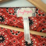 Free People Fringe Kimono One Size Open Front Boho Red/Black Beach Cover-Up Photo 4