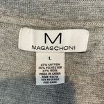 Magaschoni  Open‎ Cotton Wool Blend Cardigan in Grey Size Large Photo 4