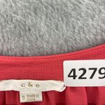 C&E  Women's Blouse Solid Coral Size small Sleeveless V Neck Tank Photo 7