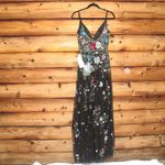 Mac Duggal NWT Embellished Floral Sequin Gown Dress Black Multi 5400 Photo 9