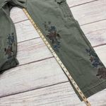 Sundance  Bloom Floral Embroidered Cargo Utility Pants Army Green Size 16 Photo 3