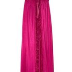 American Vintage Vtg Erica Loren Nightie Hot Pink Full Length Lace Size Small Photo 0