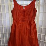 Anthropologie Maeve Red Crochet Tiered Tank Top Boho Y2K Pearl Button Dress Med Photo 0