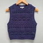 Madewell Open Stitch Sweater Vest in Navy S Photo 5