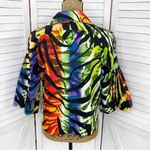 Just B Rainbow Tiger Stripe Flared 3/4 Sleeve Jacket Medium Photo 3