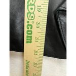 White House | Black Market WHBM Black Genuine Leather Jacket Ruffle Collar Front Seam Detail Women Medium Photo 7