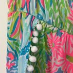 Lilly Pulitzer EUC  Romper Small Daisy Pom Pom Strapless Seaspray Lovers Coral Photo 2
