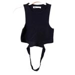 ZARA  Knit Cutout Crop Top Black Sz‎ Small Photo 2