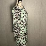 Milly  Long Sleeve Silk Dress in Mint and Black Size 8 Photo 2