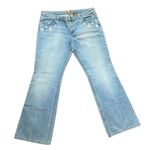 Dana Buchman  Y2K 100% Cotton Beaded‎ Light Wash Bootcut Denim Jeans Size 14/32 Photo 0