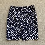 J.Crew The Pencil Skirt Navy Blue Polka Dot Size 6 100% Cotton Thick Like New Photo 3