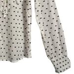 ZARA Top Womens Size M White Long Sleeve High Neck Embroidery Ruffle Buttons Photo 4