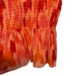 Old Navy NWOT Y2K  Mesh Babydoll Smocked Cami Swing Top Orange/Pink Size L Photo 5