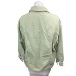 ZARA  Women's Green Denim Button Down Raw Hem Long Sleeve Shirt Jacket Top Size S Photo 1