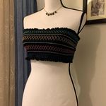 Island Soul  Black Embroidered Bandeau Swim Top Photo 1