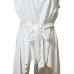 Sachin + Babi  High Low Patterned Tunic Top w belt Size large White Pattern Photo 0