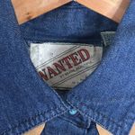Vtg wanted Boho Western Fringe denim shirt button up with tassle size small cute Blue Photo 3